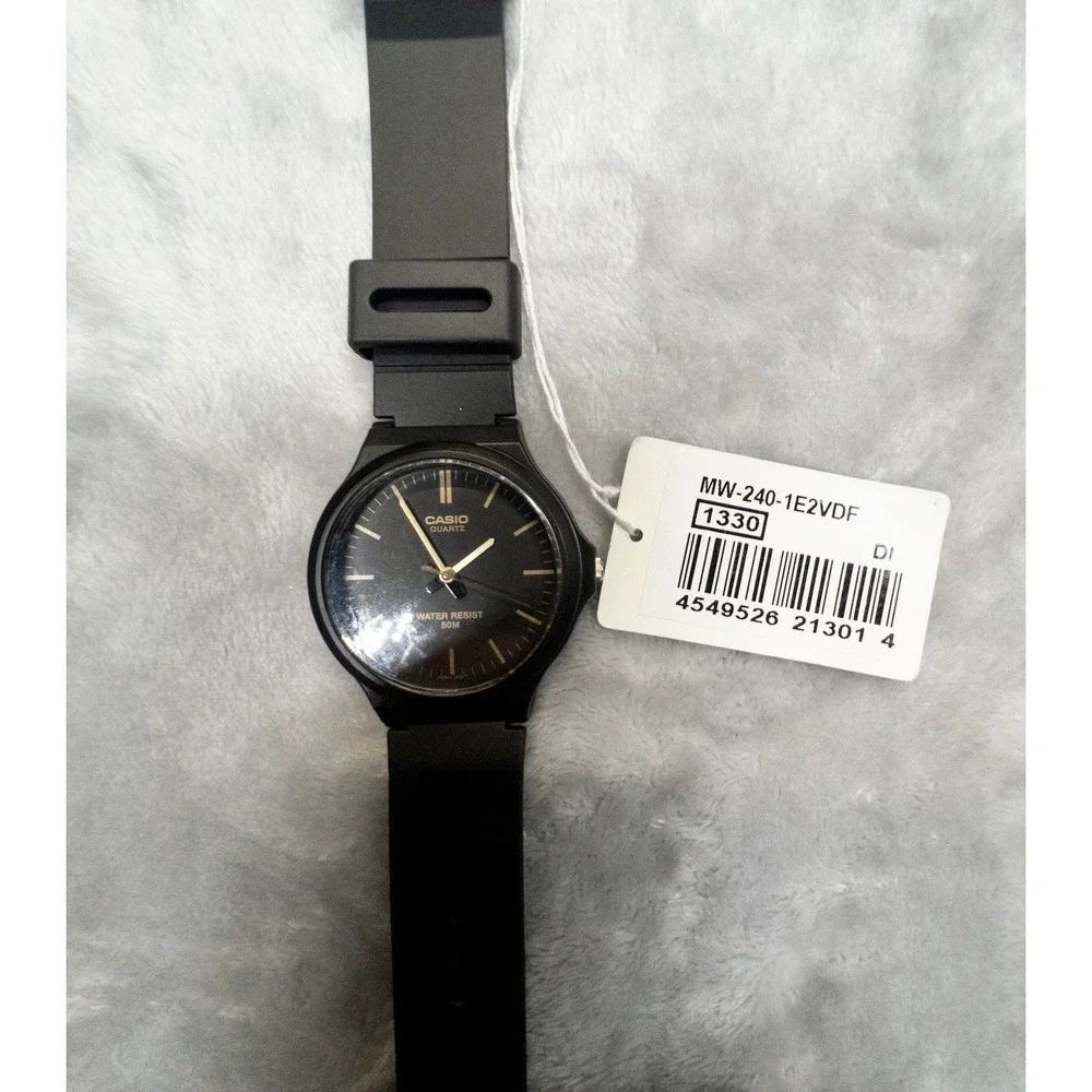 Casio MW240-1E2V Mens 41mm Watch Black And Gold